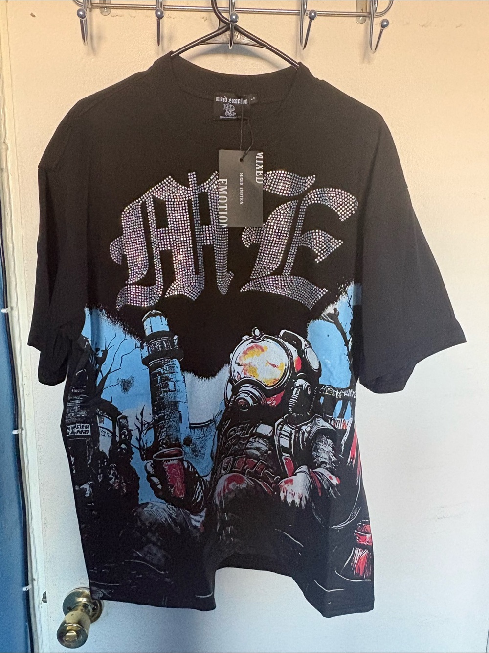Black Graphic mixed emotions Short-Sleeve Tee